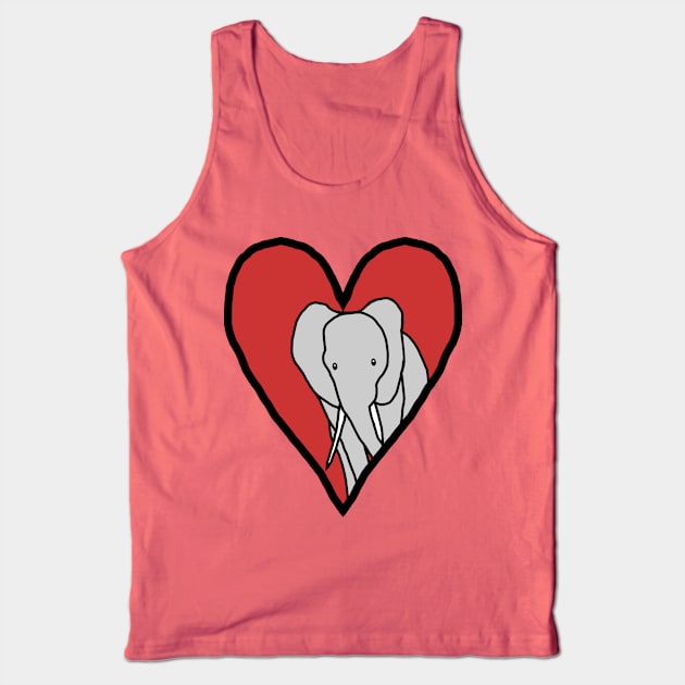 My Valentines Elephant Tank Top by ellenhenryart